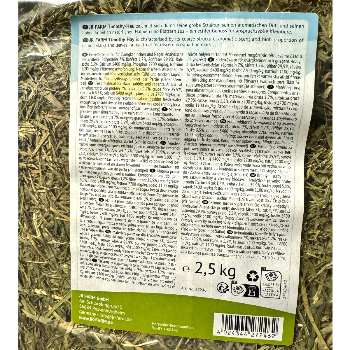 Timothy-Heu im Vorratssack